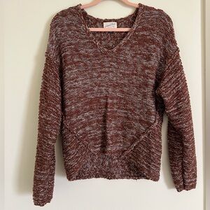 Universal Thread Marled Brown V-Neck Sweater